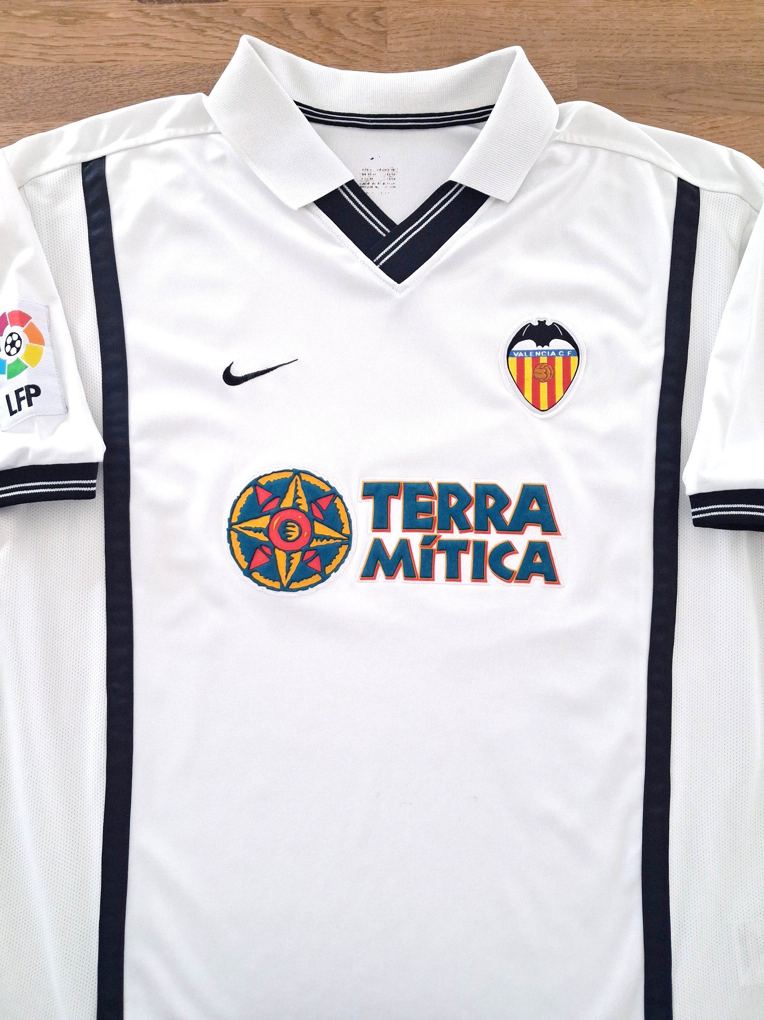 2000/01 Valencia Home La Liga Football Shirt