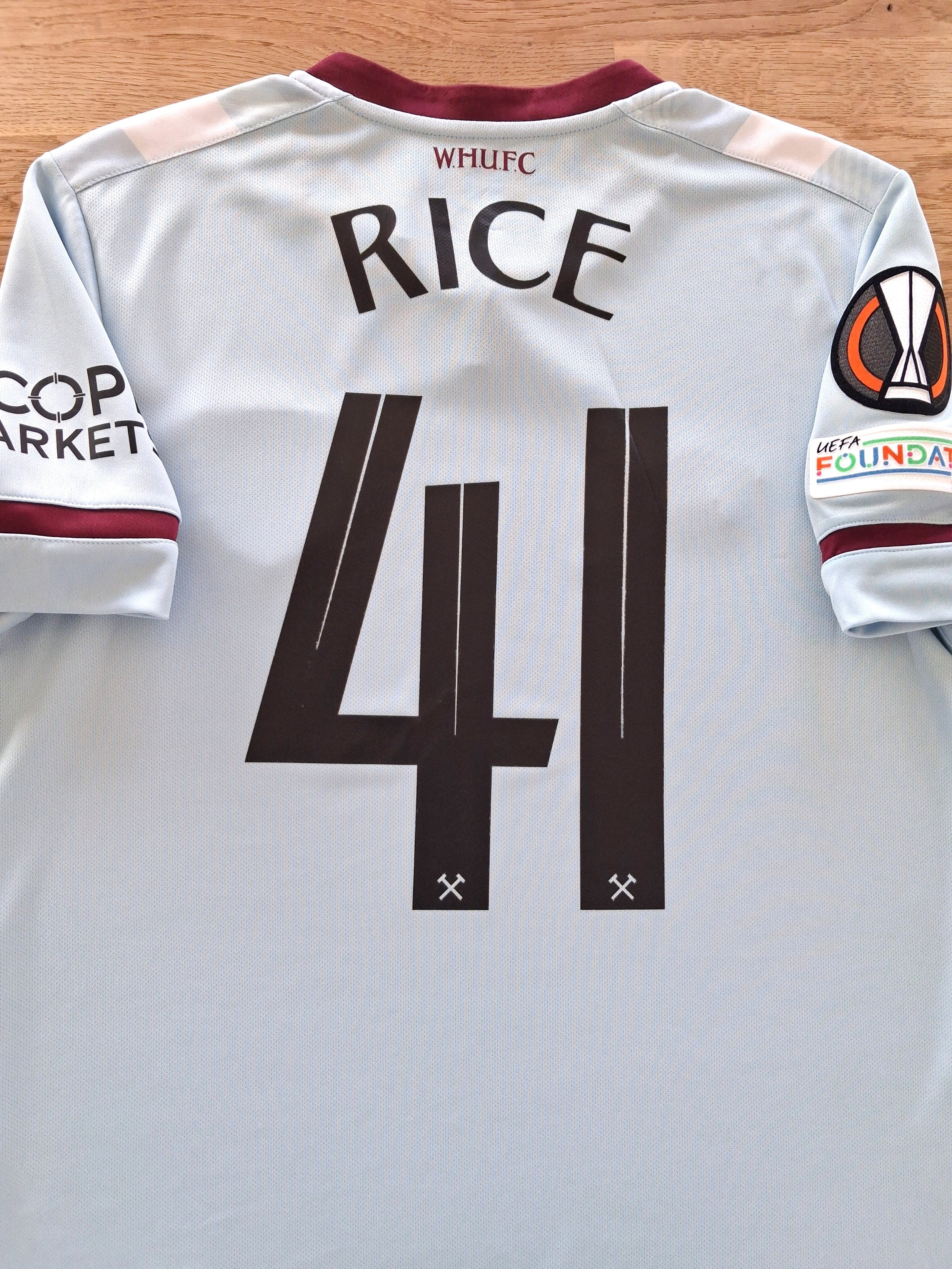 2021/22 West Ham Away Europa League Football Shirt Ricer #41