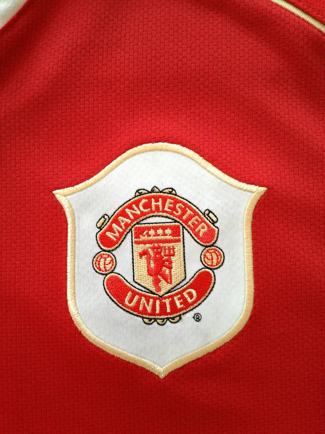 2006/07 Man Utd Home Premier League Football Shirt Heinze #4 (XL)