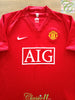 2007/08 Man Utd Home Premier League Football Shirt Scholes #18 (XL)