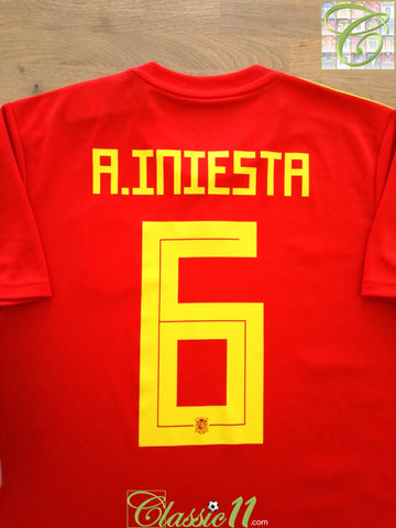 2018/19 Spain Home Football Shirt A.Iniesta #6