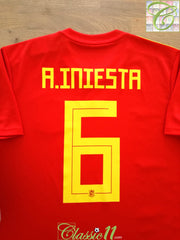 2018/19 Spain Home Football Shirt A.Iniesta #6