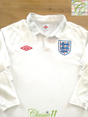 2009/10 England Home Long Sleeve Football Shirt