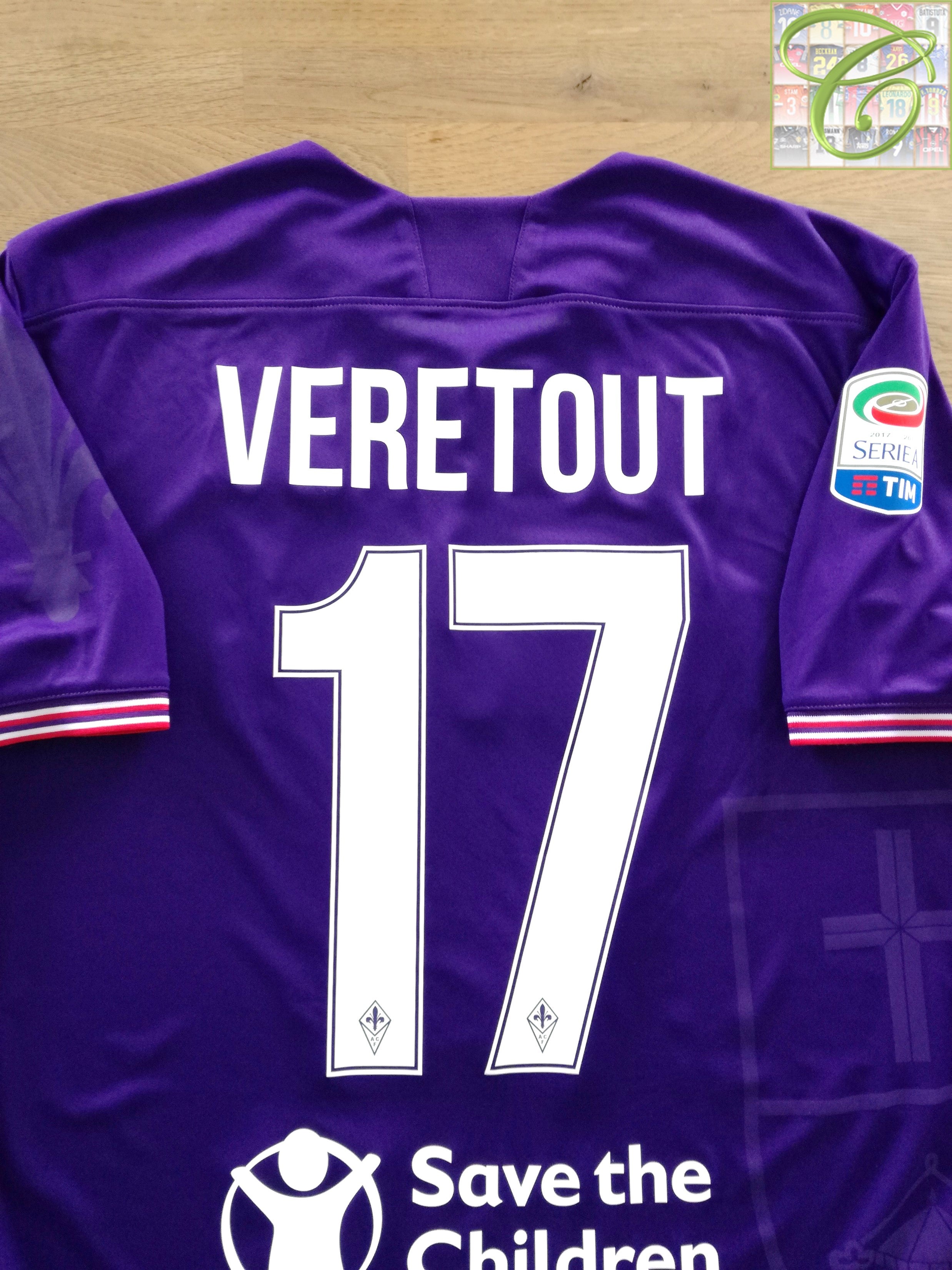 2017 Fiorentina Home Match Worn (vs Real Madrid) Football Shirt Veretout #17