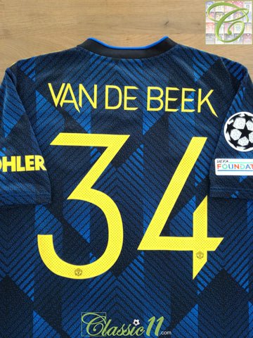 2021/22 Man Utd 3rd Champions League Football Shirt van de Beek #34 (L)