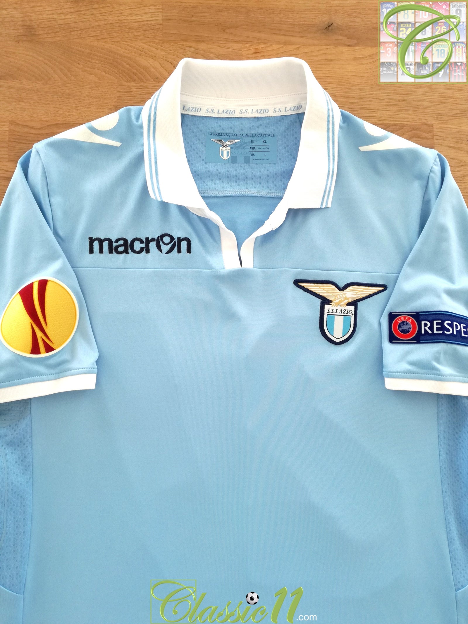 2012 Lazio Home Europa League Match Worn Football Shirt Cana #27 (XL)