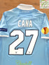 2012 Lazio Home Europa League Match Worn Football Shirt Cana #27 (XL)