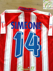 1995/96 Atlético Madrid Home Football Shirt Simeone #14