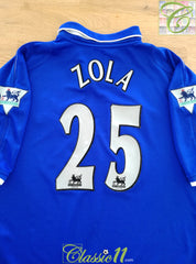 2001/02 Chelsea Home Premier League Football Shirt Zola #25