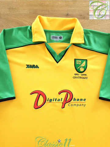 2001/02 Norwich City Centenary Home Football Shirt