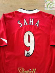 2004/05 Man Utd Home Premier League Football Shirt Saha #9