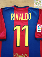 1998/99 Barcelona Home La Liga Football Shirt Rivaldo #11 (XL)