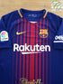 2017/18 Barcelona Home La Liga Football Shirt Messi #10 (M)