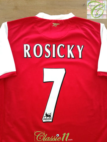 2006/07 Arsenal Home Premier League Football Shirt Rosicky #7
