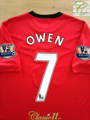 2009/10 Man Utd Home Premier League Football Shirt Owen #7