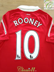 2010/11 Man Utd Home Premier League Football Shirt Rooney #10