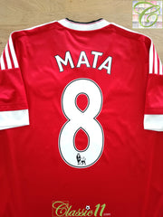 2015/16 Man Utd Home Premier League Football Shirt Mata #8