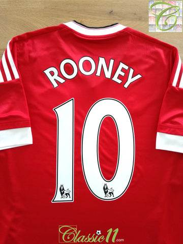 2015/16 Man Utd Home Premier League Football Shirt Rooney #10