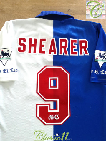 1994/95 Blackburn Rovers Home 'Champions' Premier League Football Shirt Shearer #9