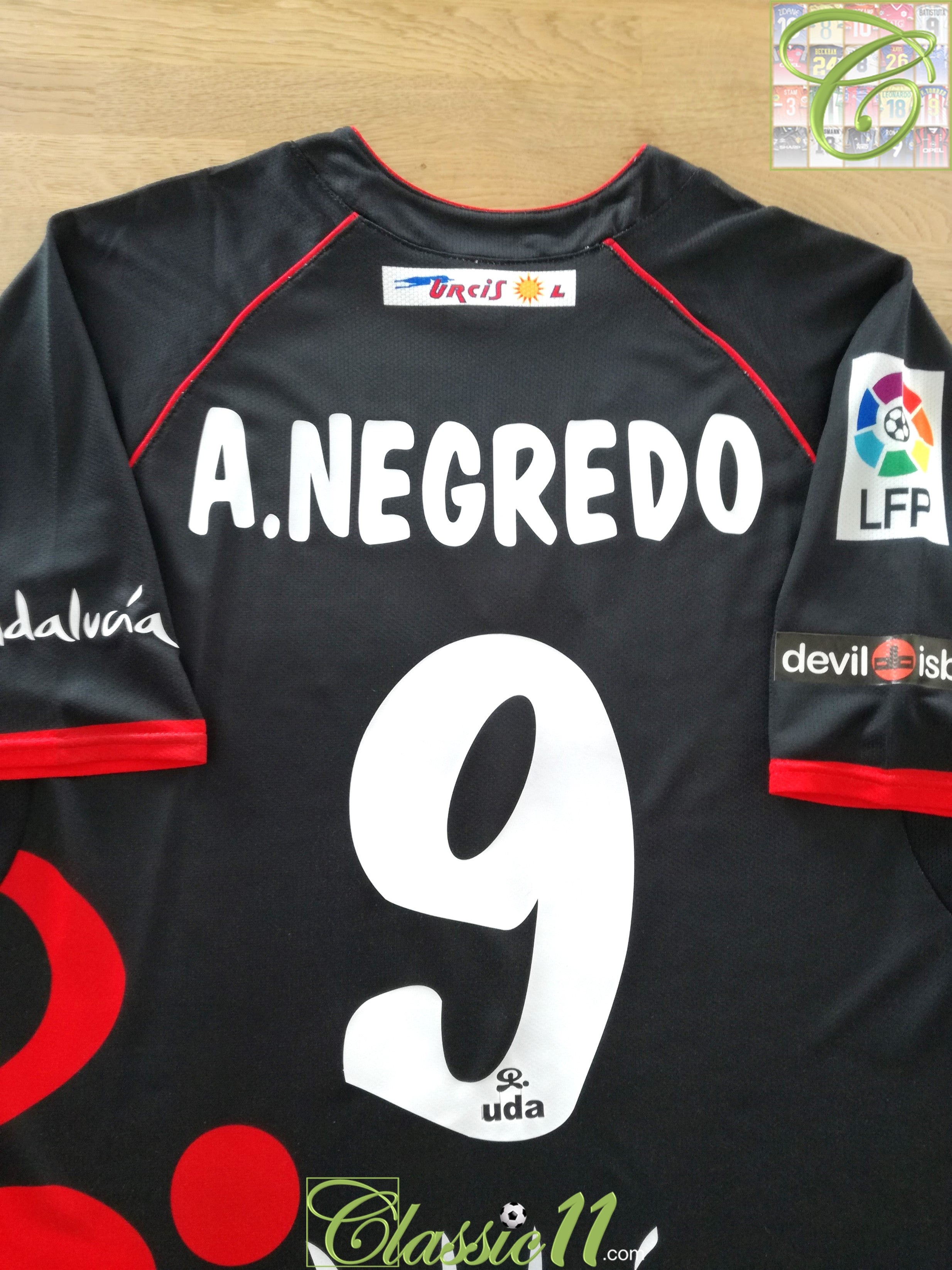 2007/08 Almería Away La Liga Football Shirt A.Negredo #9