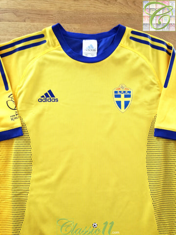 2002 Sweden Home World Cup Player Issue Football Shirt