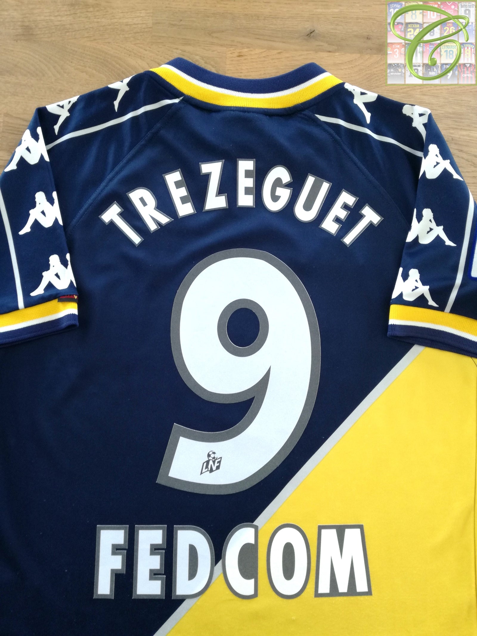 1999/00 Monaco Away Ligue 1 Football Shirt Trezeguet #9