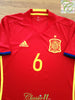 2015/16 Spain Home Football Shirt A. Iniesta #6 (S)