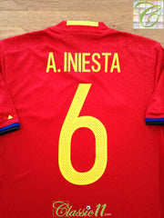 2015/16 Spain Home Football Shirt A. Iniesta #6