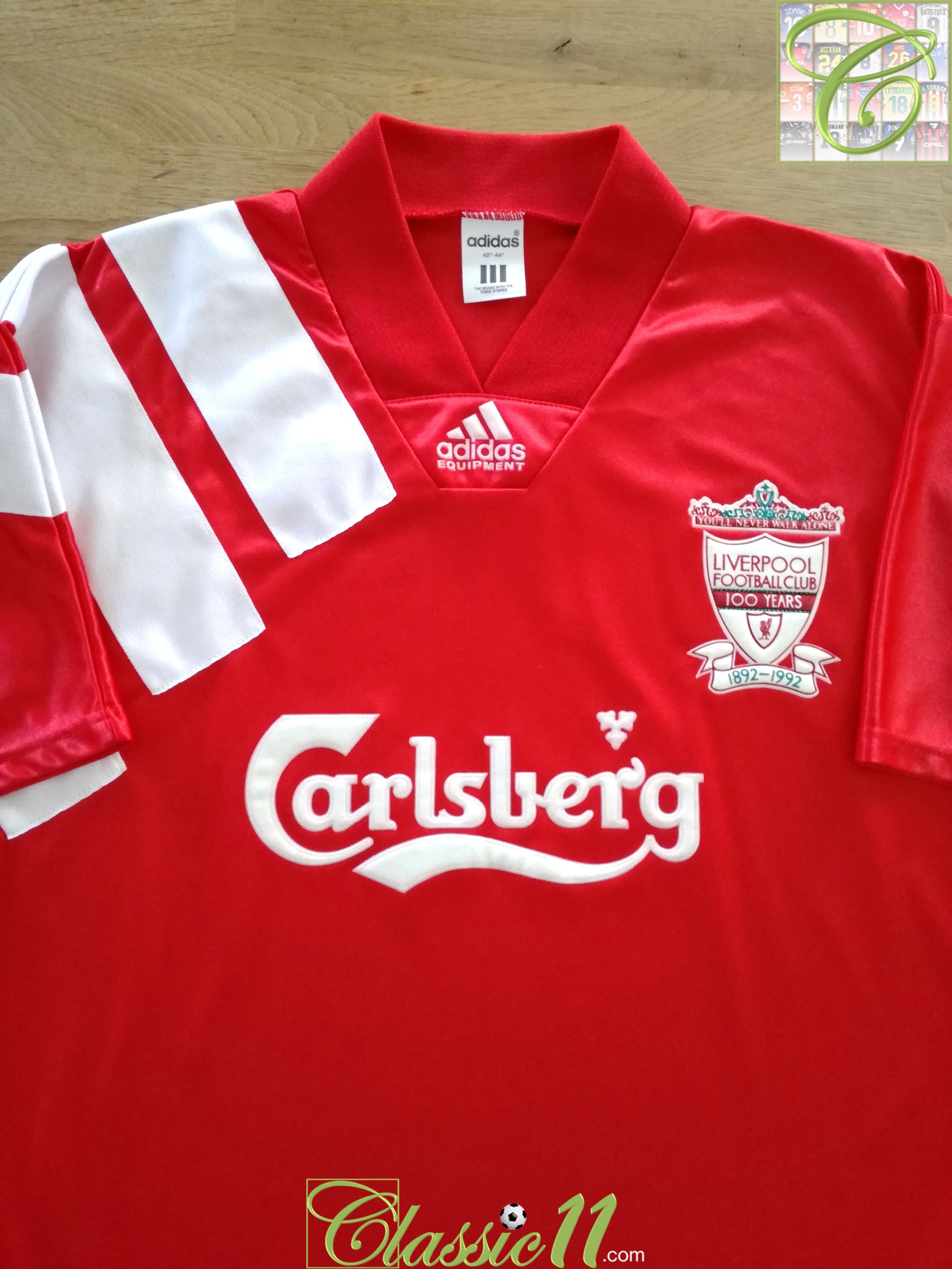 1992/93 Liverpool Home Centenary Football Shirt