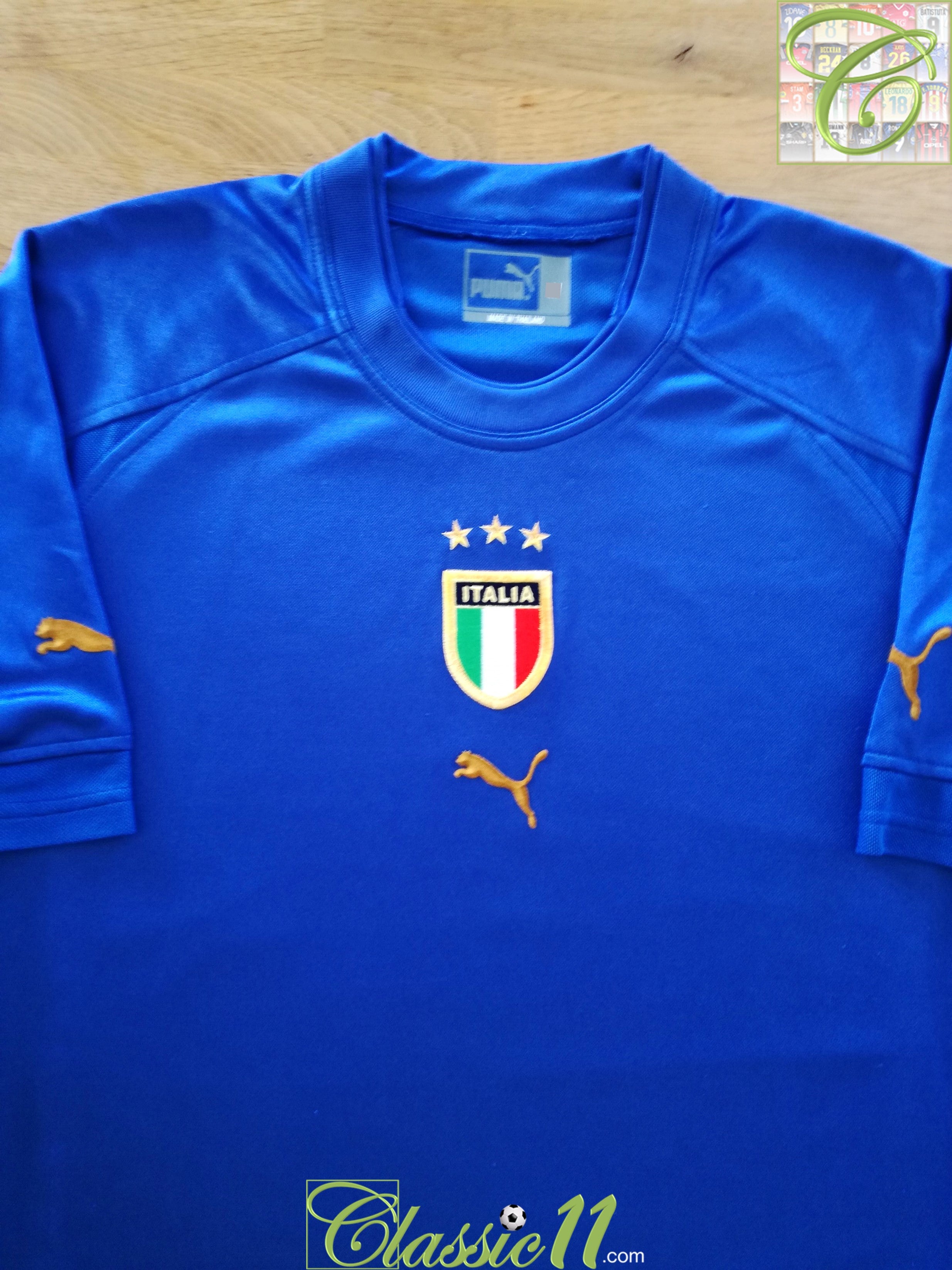 Jersey Italia Italy 2004 Shirt 2004-06 Italy Home L/S Shirt #23 (L)