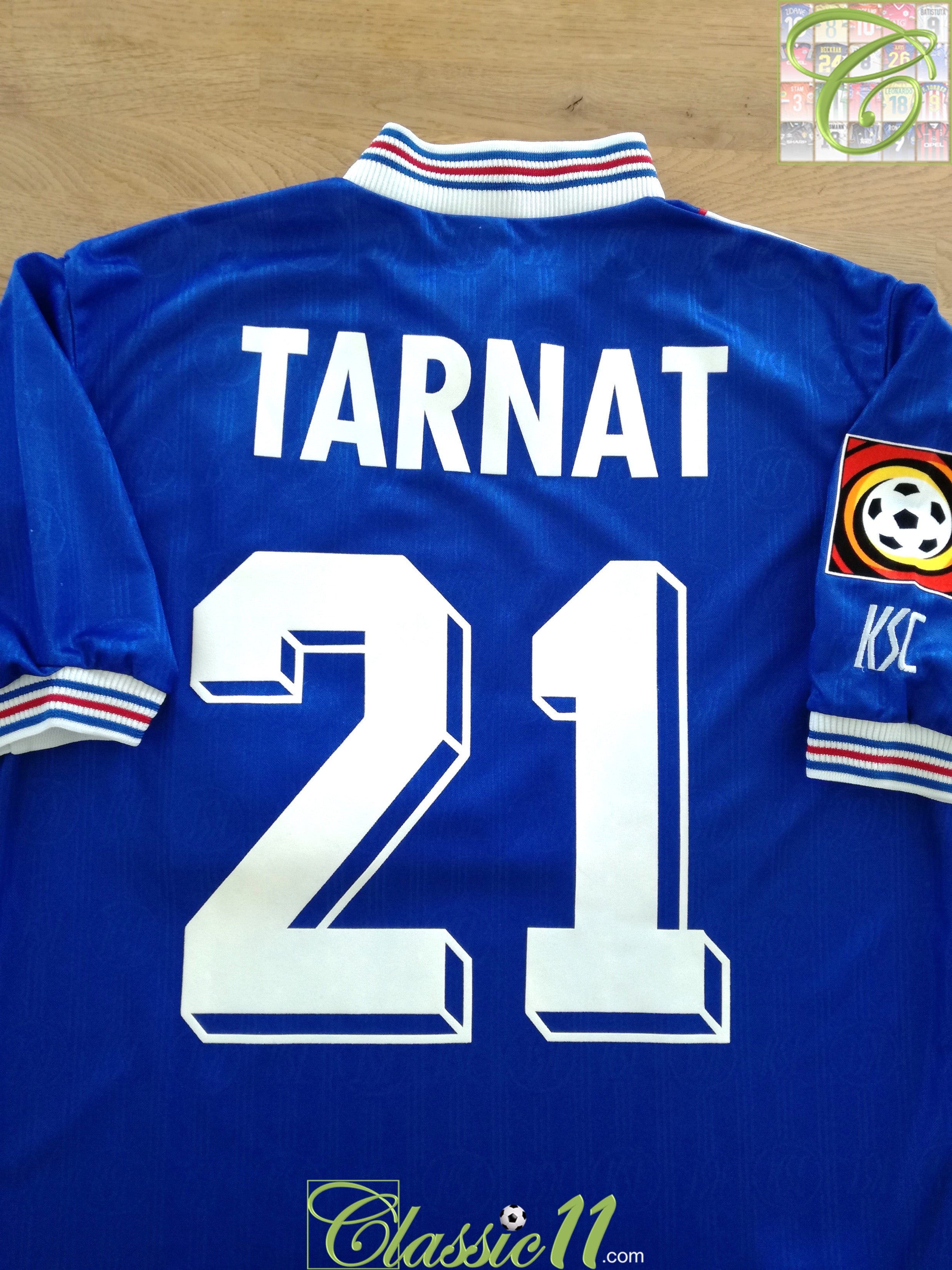 1996/97 Karlsruher Away Bundesliga Football Shirt Tarnat #21