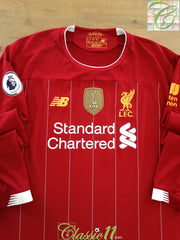 2019/20 Liverpool Home World Champions Long Sleeve Football Shirt