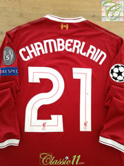 2017/18 Liverpool Home Champions League Football Shirt. Chamberlain #21