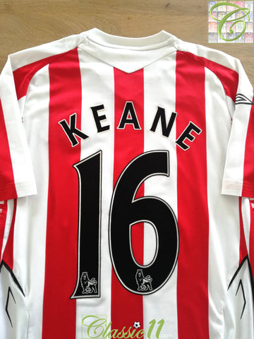 2007/08 Sunderland Home Premier League Football Shirt Keane #16