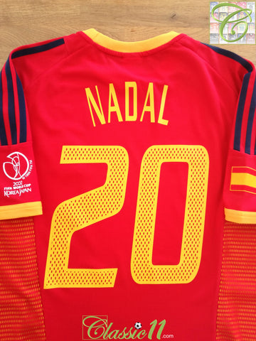 2002 Spain Home World Cup Football Shirt Nadal #20