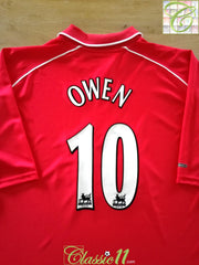 2000/01 Liverpool Home Premier League Football Shirt Owen #10