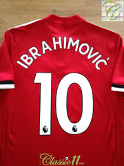 2017/18 Man Utd Home Premier League Football Shirt Ibrahimović #10