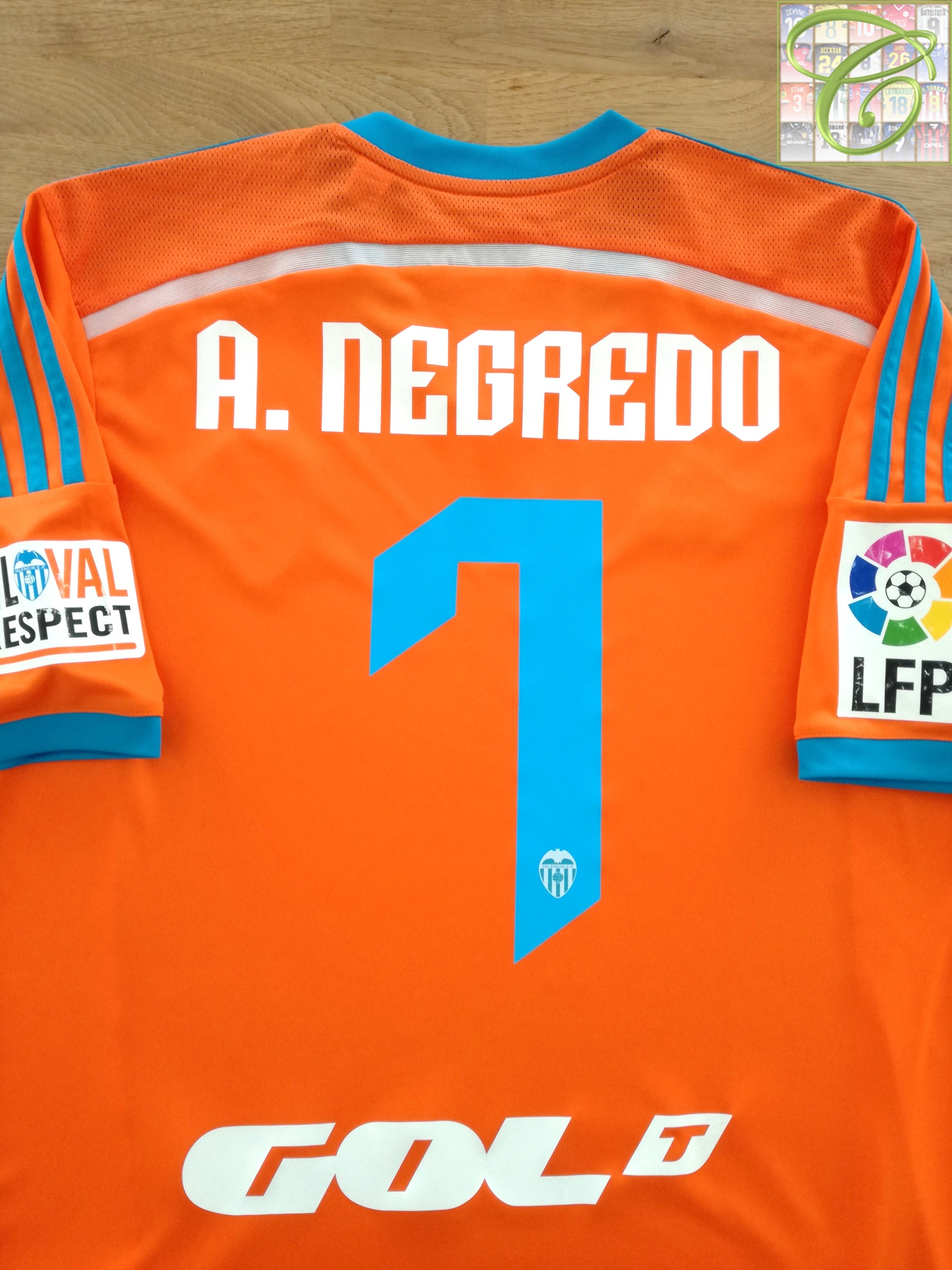 2014/15 Valencia Away La Liga Football Shirt Negredo #7 (M)