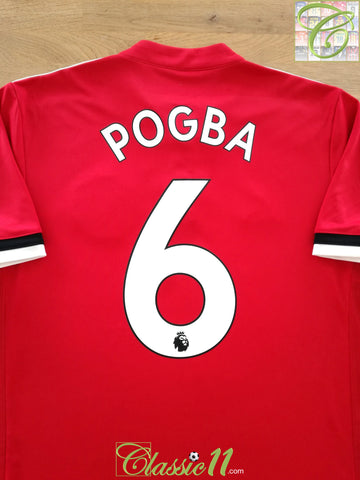 2017/18 Man Utd Home Premier League Football Shirt Pogba #6