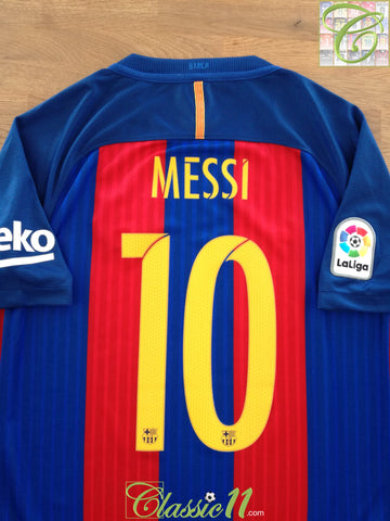 2016/17 Barcelona Home La Liga Football Shirt Messi #10