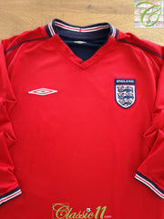 2002/03 England Away Long Sleeve Football Shirt