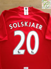 2007/08 Man Utd Home Premier League Football Shirt Solskjaer #20