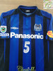 2005 Gamba Osaka Home J.League Football Shirt Miyamoto #5 (M)(L)