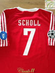 2000/01 Bayern Munich Home Champions League Football Shirt Scholl #7