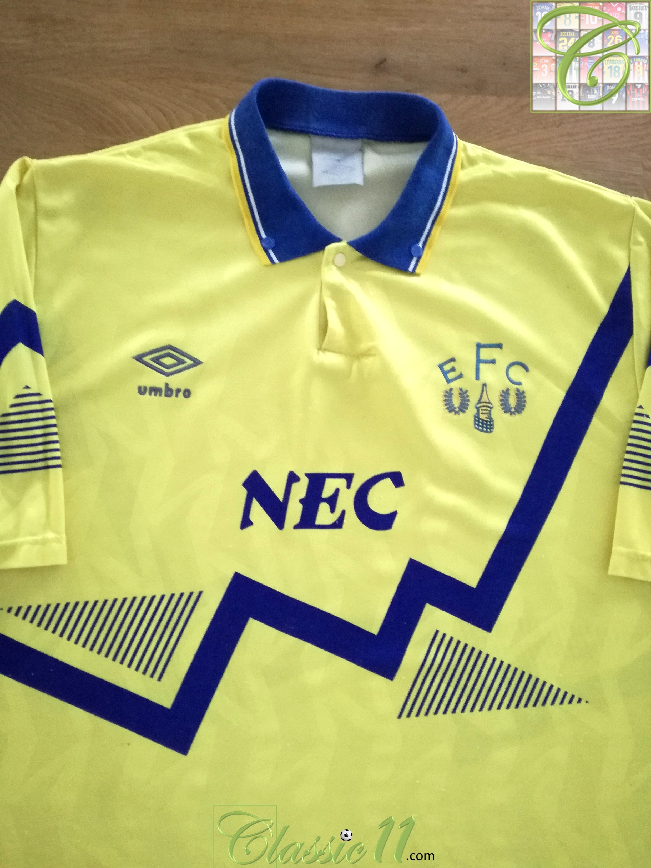 1990/91 Everton Away Football Shirt (M)