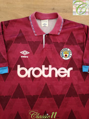 1990/91 Man City Away Football Shirt