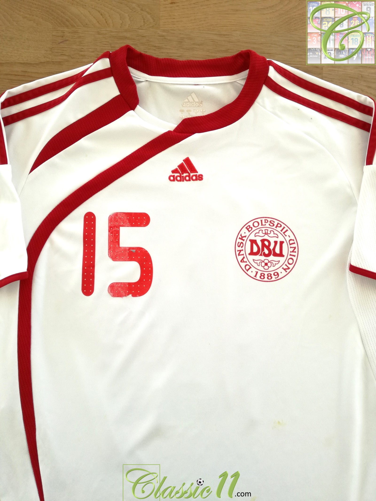 2009/10 Denmark Away Formotion Football Shirt #15 (B)