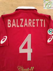 2002/03 Torino Home Serie A Player Issue Football Shirt Balzaretti #4