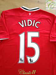 2011/12 Man Utd Home Premier League Football Shirt Vidić #15 (M)