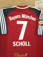 2001/02 Bayern Munich Home Bundesliga Football Shirt Scholl #7